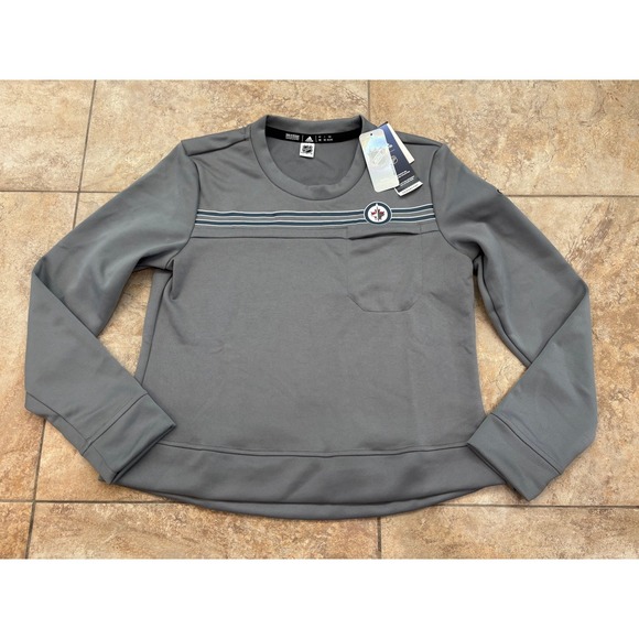 adidas Other - Adidas Winnipeg Jets NHL Aeroready Crewneck Sweatshirt Mens Medium Grey GI5739